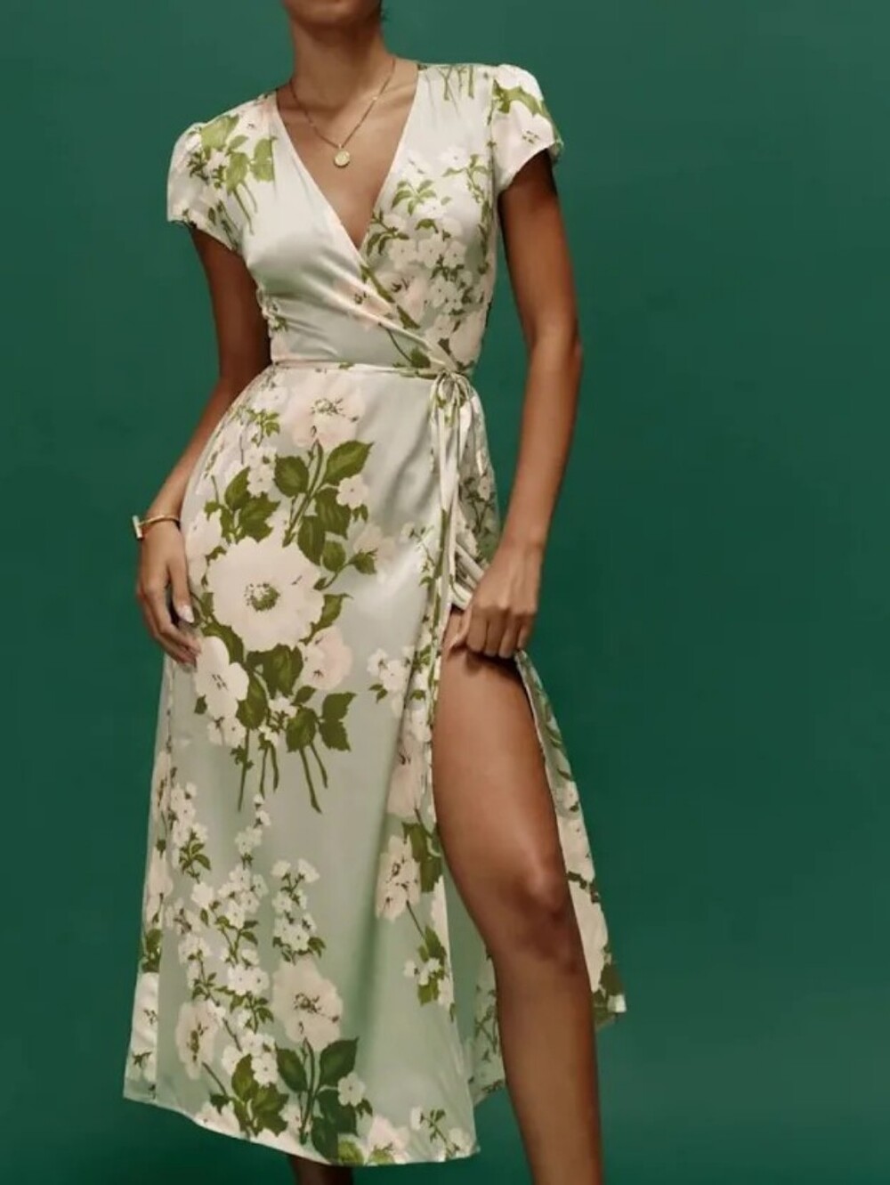 REFORMATION Kiana Silk Wrap Dress